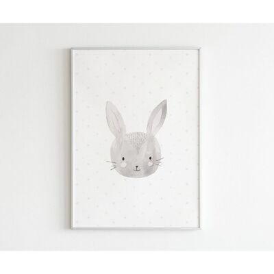Poster - Rabbit watercolor - A3 (29.7 x 42.0 cm)