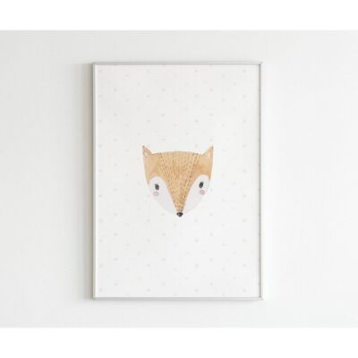 Poster - Fuchs Aquarell - A5 (21 x 14,8 cm)