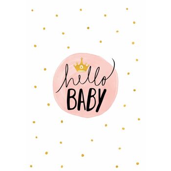 Affiche Hello Baby (rose) - Carré (20 x 20 cm) 2