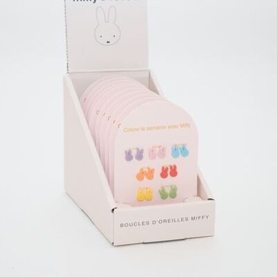 Carte de 7 paires de boucles d'oreilles Miffy sans Nickel
