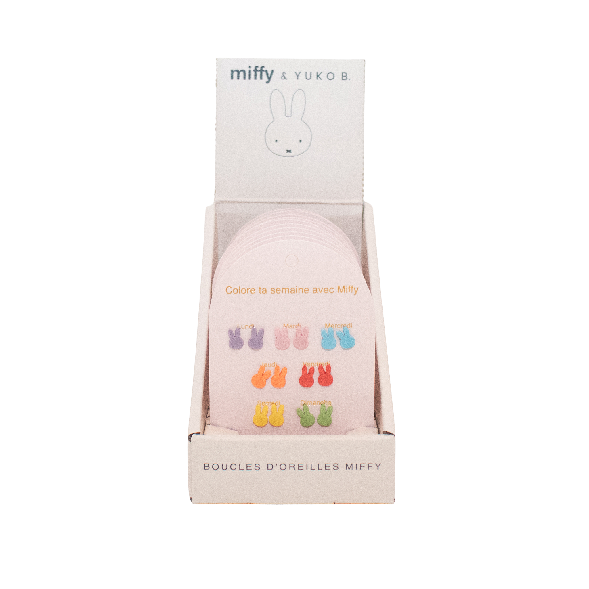 Card of 7 pairs of nickel-free Miffy earrings