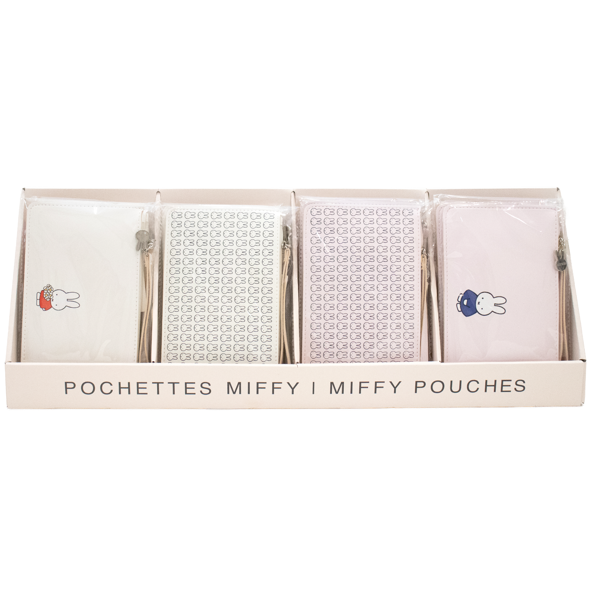Display of 16 Miffy I Collection pouches ©Mercis Bv