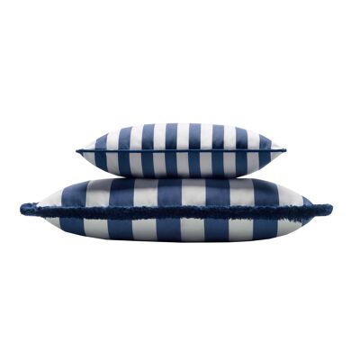 Couple Striped Outdoor Indoor Cushions Blue and White