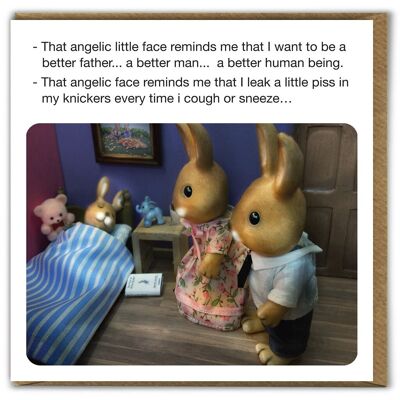Funny Birthday Card - Angelic Little Face by Forest_Fr1ends