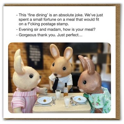 Tarjeta de cumpleaños divertida - Cena elegante de Forest Fr1ends