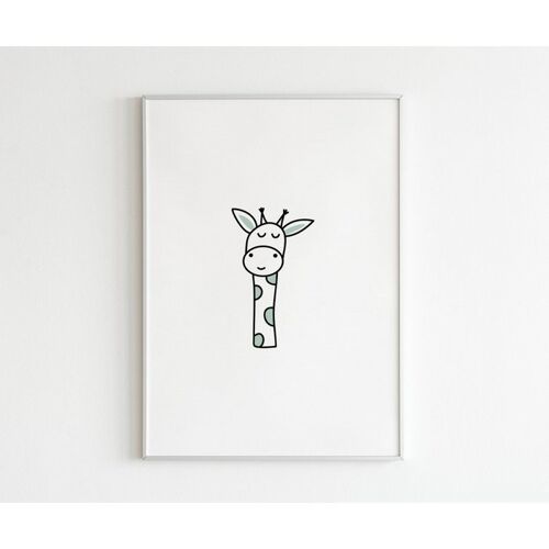 Poster Lined - Giraffe - A3 (29,7 x 42,0 cm)