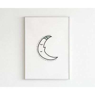 Poster Lined - Moon - Square (20 x 20 cm)