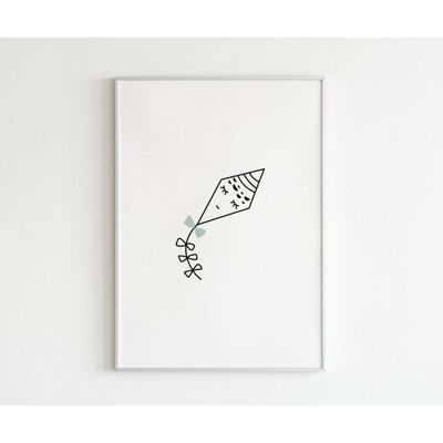 Poster Lined - Drachen - Quadrat (20 x 20 cm)