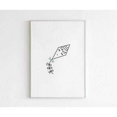 Poster Lined - Kite - Square (20 x 20 cm)