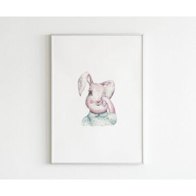 Poster Vintage konijn - A4 (29,7 x 21)