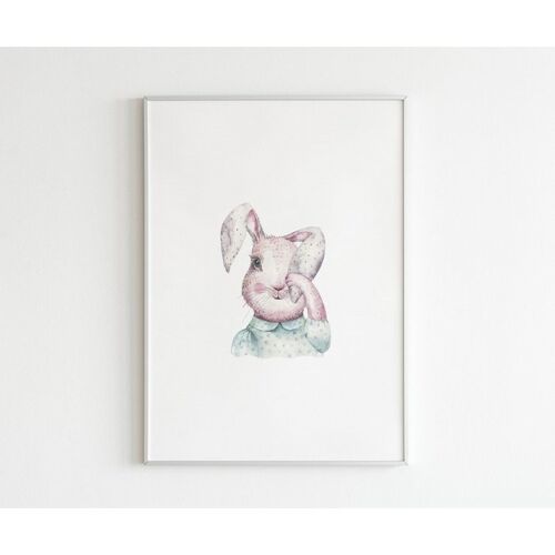 Poster Vintage konijn - A5 (21 x 14,8 cm)