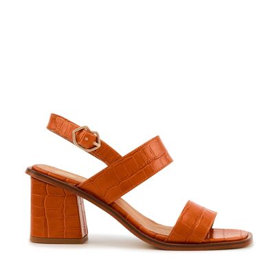 Hester-Tangerine Croco Leather