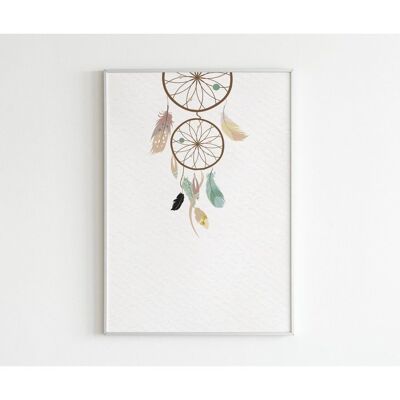 Poster Watercolor Lucky Catcher - Square (20 x 20 cm)