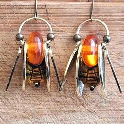 Orecchini a forma di ape, orecchini in stile vintage