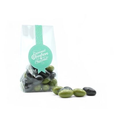BOLSA SURTIDA DE ALMENDRAS, CHOCOLATE, ACEITUNAS VERDES Y NEGRAS - Caja de 6 bolsas de 125g