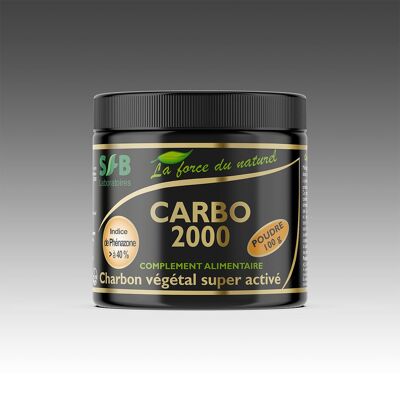 Super activated charcoal powder 100g - Carbo 2000
