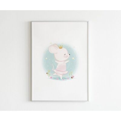 Poster Waterverf Muis - A3 (29,7 x 42,0 cm)