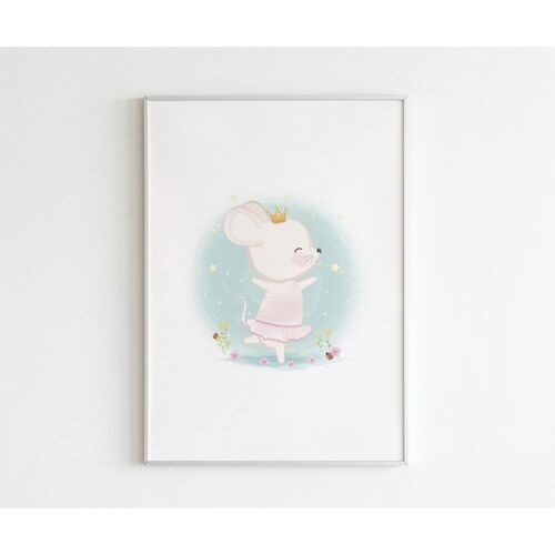 Poster Waterverf Muis - A4 (29,7 x 21)