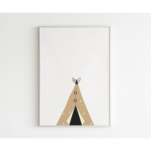 Poster Waterverf Tent - A5 (21 x 14,8 cm)