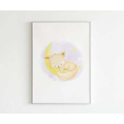 Poster Watercolor Fox - Square (20 x 20 cm)