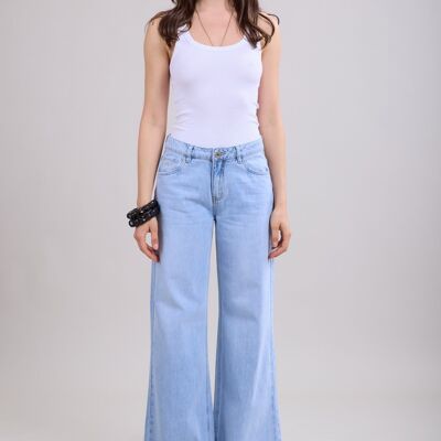 Jeans larghi con motivo a tasche - Flory