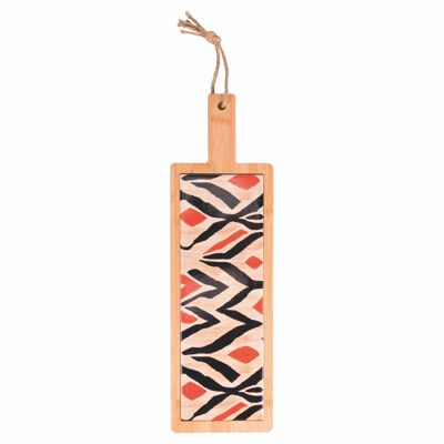 Tabla de cortar rectangular 40x12,5 cm en cerámica y bambú, Malindi