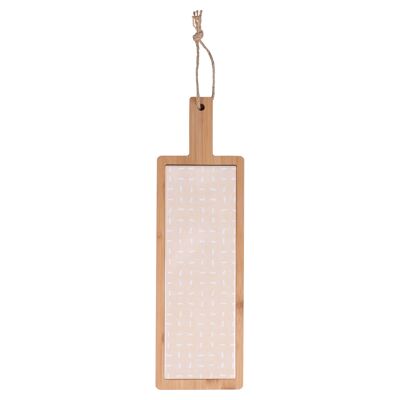 Tabla de cortar rectangular 40x12,5 cm en cerámica y bambú, Ginza