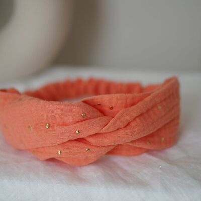 Mila Coral and Gold Children's Headband