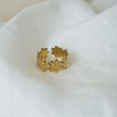 Yuna Adjustable Ring Golden Daisy Crown