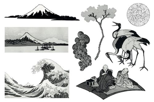 Tatouages éphémères - Hokusai et le japonisme