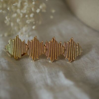 Giselle Barrette with Structured Gold Diamonds