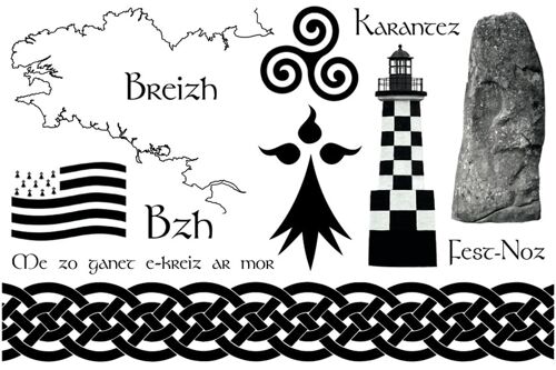 2 planches de Tatouages éphémères - motifs Celtes et Bretons