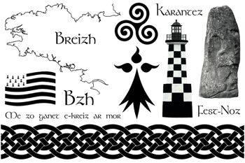 2 planches de Tatouages éphémères - motifs Celtes et Bretons 1