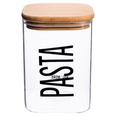 Barattolo pasta 1 L in vetro, coperchio in bambù, Bigismore