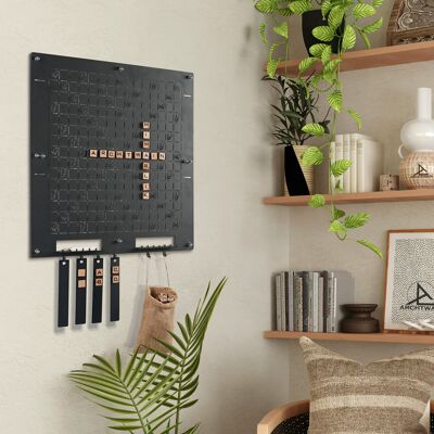 Juego de palabras magnético de metal, tablero de juego de palabras para montar en la pared (78 x 58 cm)