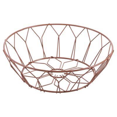 Cestino in ferro, colore terracotta, 4 Toni