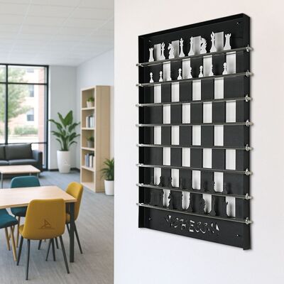 Scacchiera verticale a grandezza naturale – Scacchi da parete (85x57 cm)