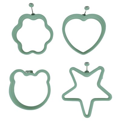 Silicone Egg and Pancake Mold with Handle, 4 Tones