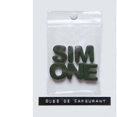Postkarte - Simone, Benzindosis