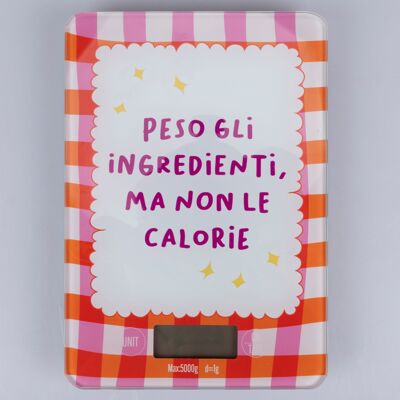 Balance de cuisine numérique 5 kg, plateau en verre trempé, 21,5 x 15 x 1,7 cm, rouge et rose, More Amor