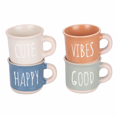 Tasse à café en grès 60 ml avec anse, Idee Stone