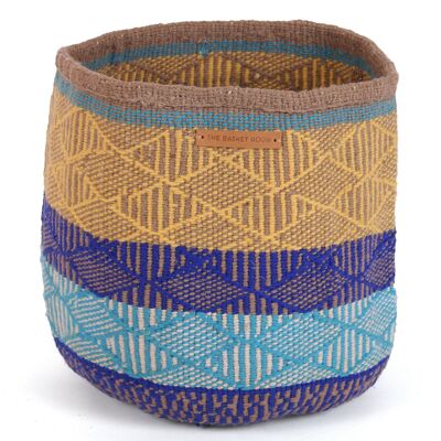SIKU: Grande cesto di lana blu, beige e turchese