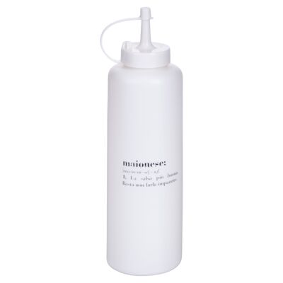 Mayonnaise Sauce Dispenser 480ml, Anti-Drip Cap, White, Victionary