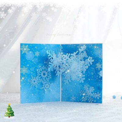 Biglietto di Natale 3D - Design con fiocco di neve scintillante