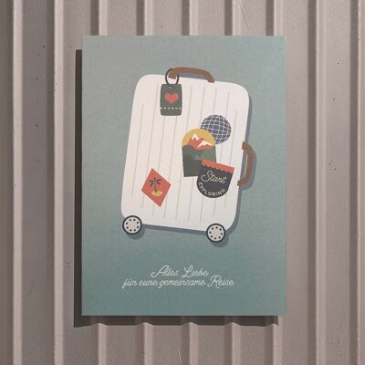 Tarjeta de felicitación Todo lo mejor para tu viaje.