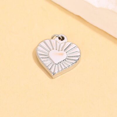 Set di 3 pendenti a forma di cuore in argento