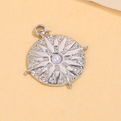 Set di 3 ciondoli a forma di sole in perle placcate in argento e oro