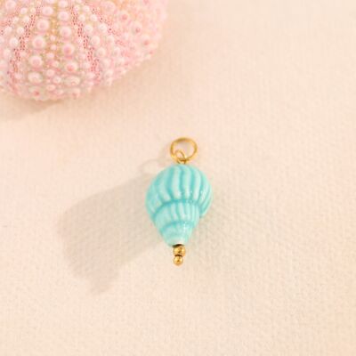 Lot de 3 pendentifs coquillage bleu