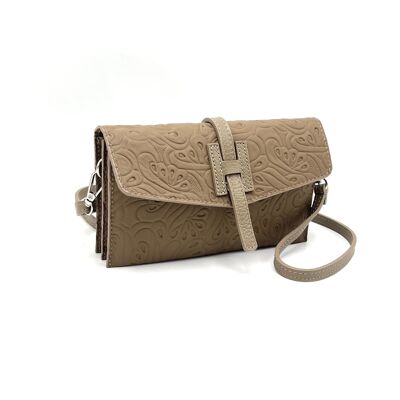 Genuine leather mini clutch bag, Made in Italy, art. 112611