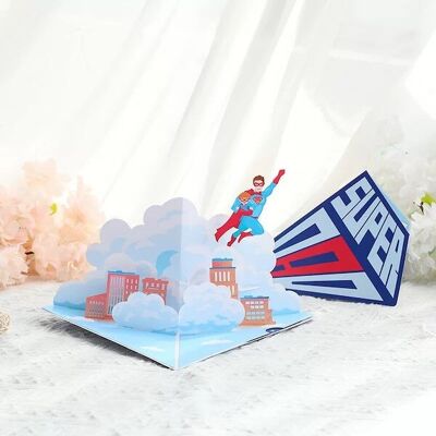 Biglietto 3D - Super Papà - Biglietto per la Festa del Papà